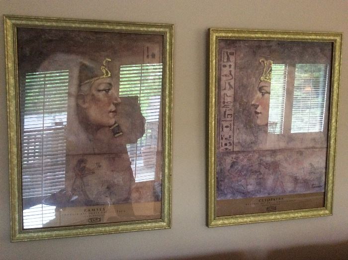 Pair of Egyptian art exhibit prints