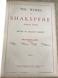 Pair of Antique Shakespeare Volumes detail