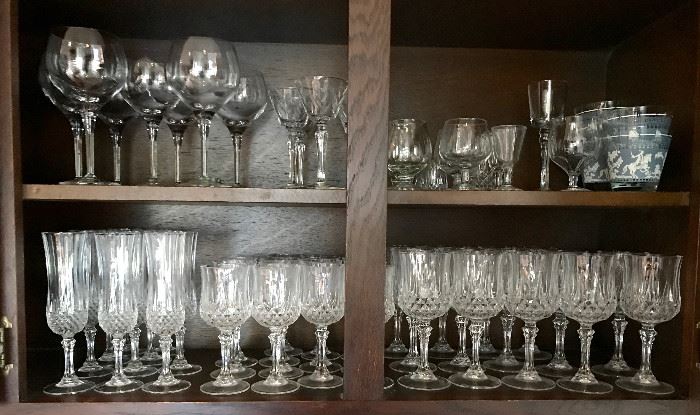 Assorted glassware and stemware