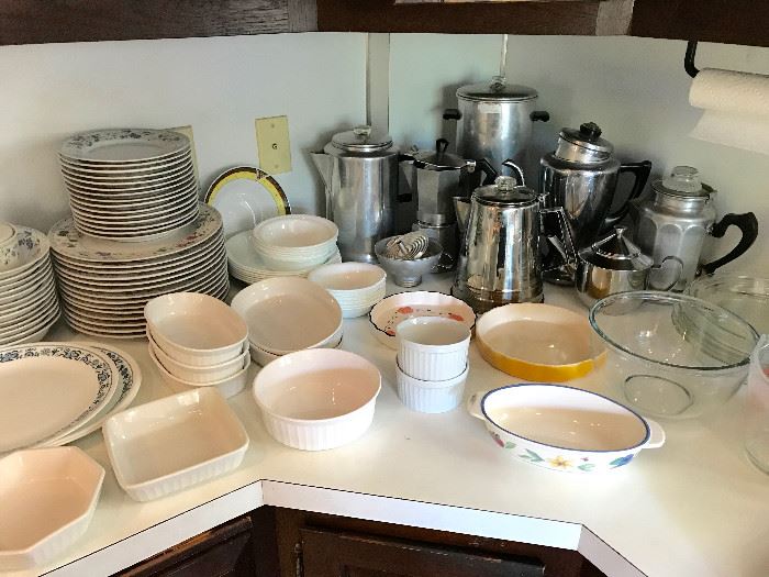 Assorted Dishware / Vintage Coffee Pots  Kitchenware