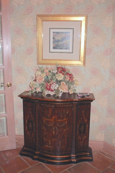 Stenciled Cabinet, Art and Decorative Floral 