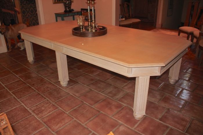Light Wood Dining Room Table with Decorative
