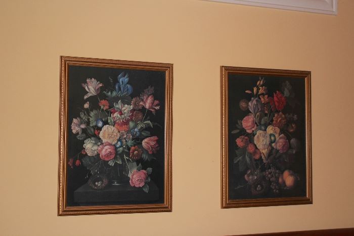 Pair Decorative Floral Panels