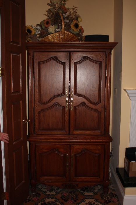 Armoire and Floral Decorative, Basket