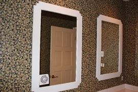 Pair of White Framed Mirrors