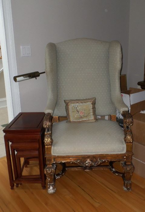 Nice Living Room Chair & a Set of Nesting Tables