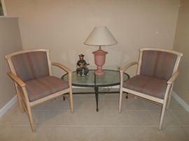 more chairs, table & lamp