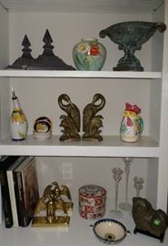 great bookends & misc decorative objects - the Eagle Bookends have sold & so has the rooster pitcher 
