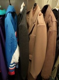 Two men's coats (cashmere & wool) and a Men's leather jacket