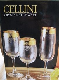Cellini set of four crystal stems with box