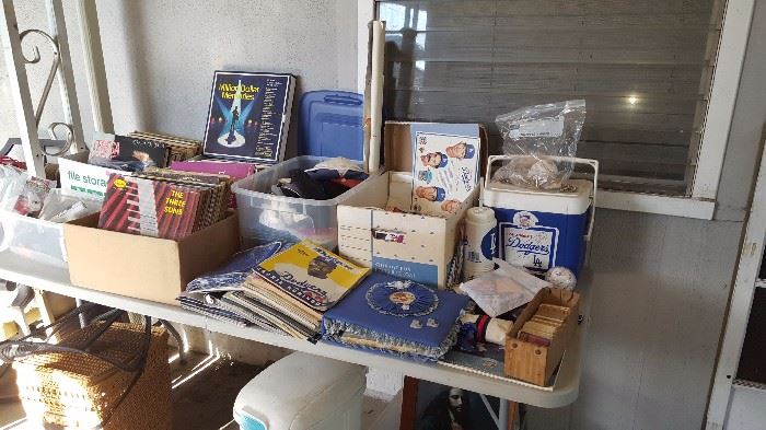 Many Dodger collectibles.