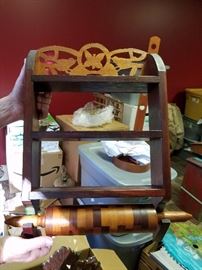 Vintage rolling pin with rack