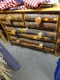 Rustic chest/dresser with matching bed and end table