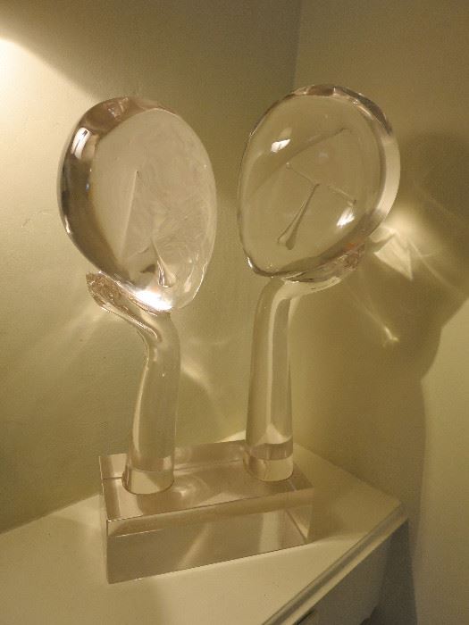 "Faces" Original Glass Sculpture by Dino Rosin, listed.  Signed.