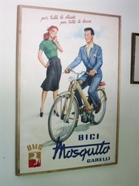Large 1950's "Bici Mosquito" Poster