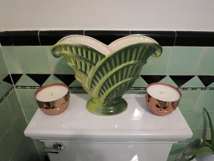 Vintage Ceramic Leaf Vase