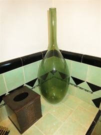 Mid-Century Green Tall Vase