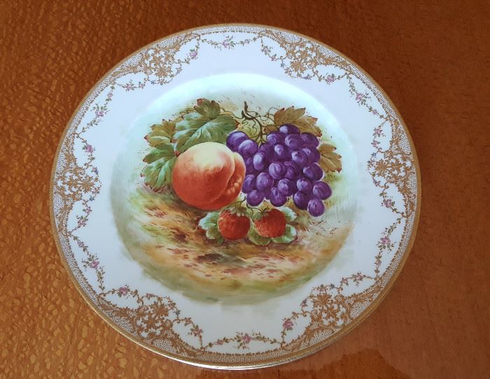 Antique Hand Painted Bavarian Dessert Plates