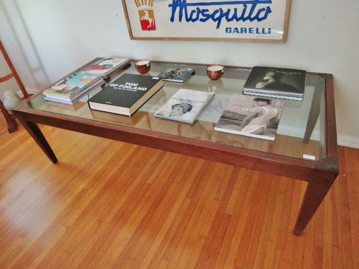 Sleek Glass Top coffee Table; great selection of cool Coffee Table Books