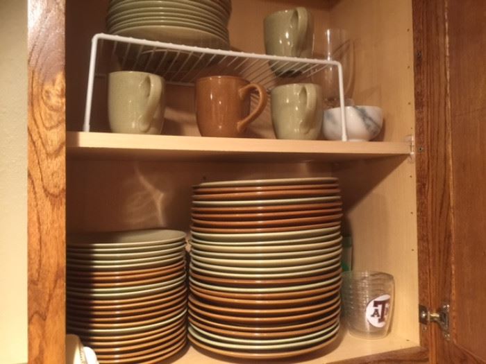Stoneware dishes A&M tumblers