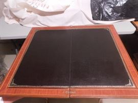 Inlaid table game top opened