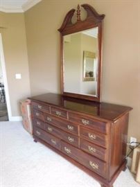 Pine dresser with mirror 6 foot by 3 foot