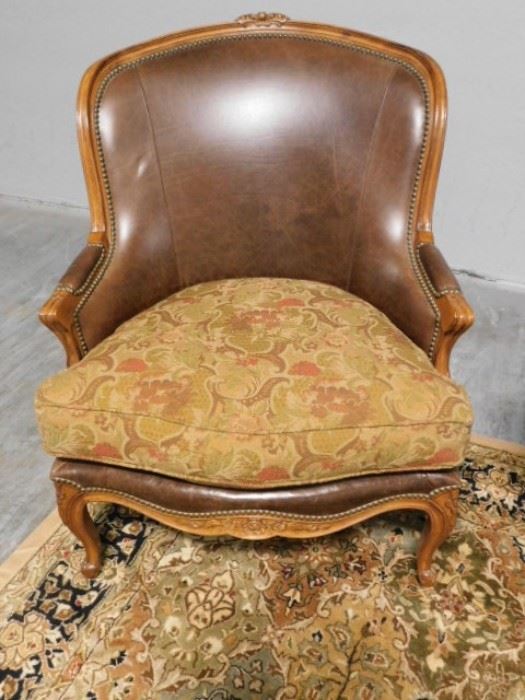 Century Hickory Inc leather arm chair with duck down cushion