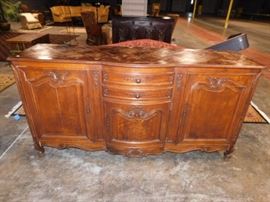 6  by  3 antique  English Oak sideboard  with parquet top 