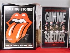 ROLLING STONES  Urban JUNGLE EUROPE 1990  framed poster and GIMME SHELTER framed poster