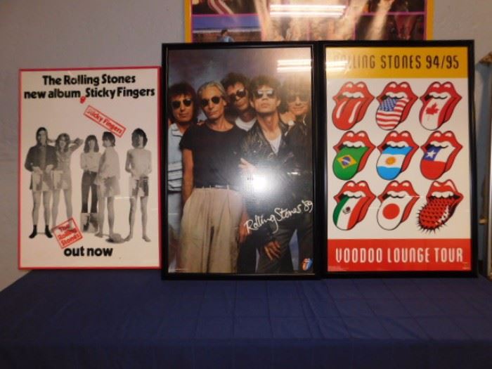 ROLLING STONES VOODOO LOUNGE tour,STICKY FINGERS  album and  STONES framed posters