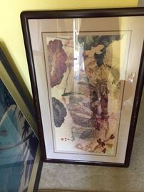 Large Asian framed art