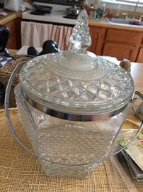 Vintage cut glass ice bucket 