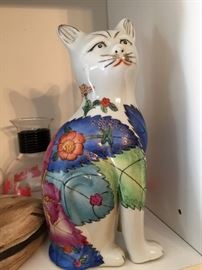 Ceramic painted cat