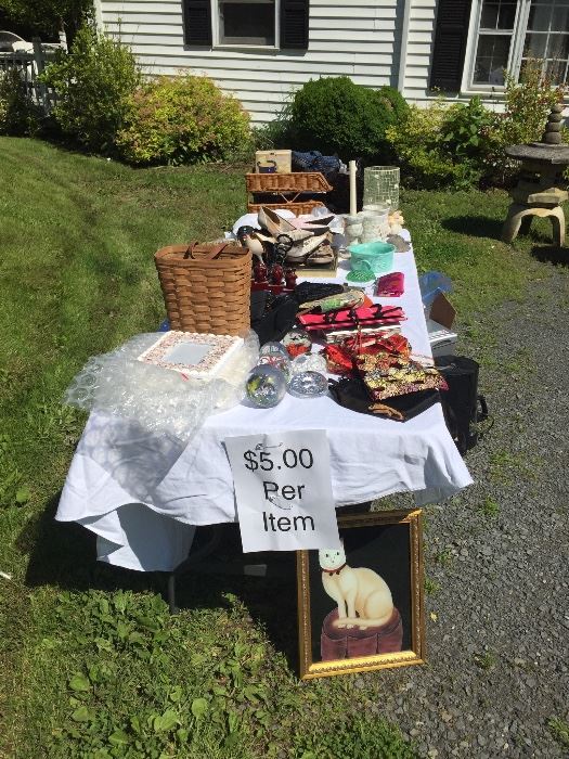 $5 table, each item is $5