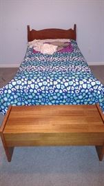 Twin bed, bench storage
