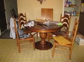 Wood kitchen table 4 chairs