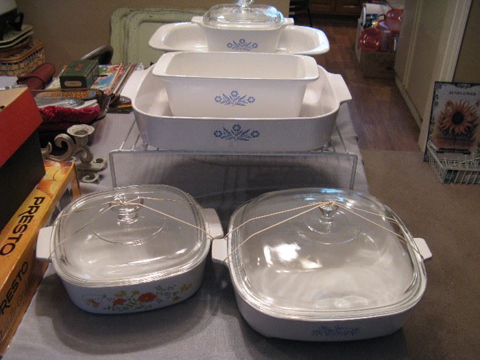 Corelle and Corning casserole dishes