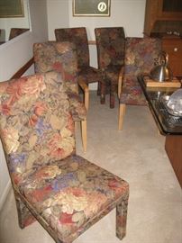 Total of 8 contemporary chairs (2) are captains chairs