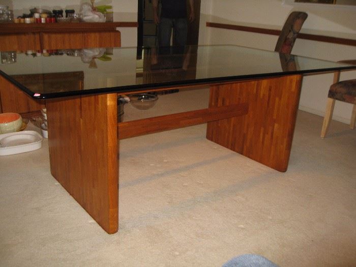Contemporary glass top table
