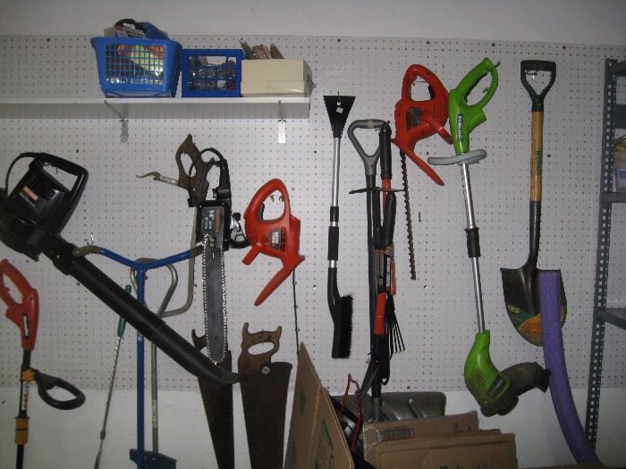 Hand tools, shovels, weed eaters etc