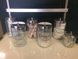 Labeled Glass Medical Jars

