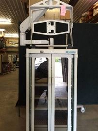 Wow Retails Used $2000 CONMED Linvatec Enclosed Mobile Video Endoscopy Cart Tower Glass Doors On Front & Metal Doors On Back + Multiple Shelves MANY USES! - Built To Last A Lifetime!
