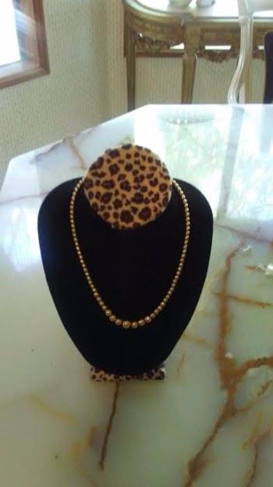 Gold 925 beaded necklace