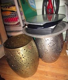 large brass potted plant holders