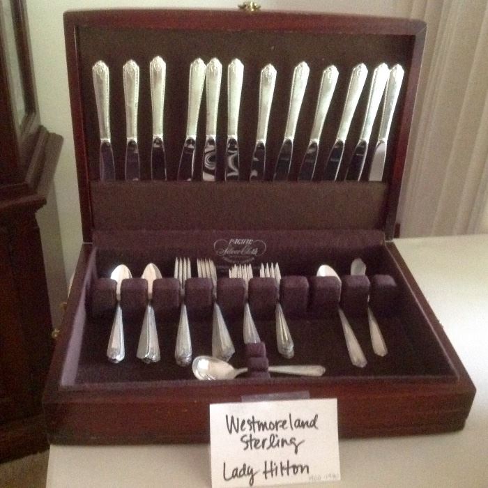 Westmoreland Sterling "Lady Hilton" Service for 12 51 pieces