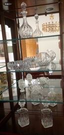 Crystal Liquor Decanters, Bowls & Misc Items