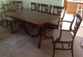 Dining Set with 2 Leafs and Padded Cover. 63"L x 42"W