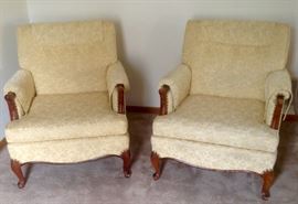 French Bergere Chairs Vintage 1940's Reupholstered