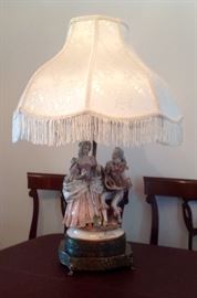 Antique Porcelain Figurine Lamp. France