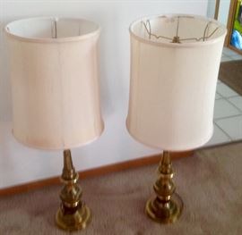Pair of Sticklee Brass Lamps